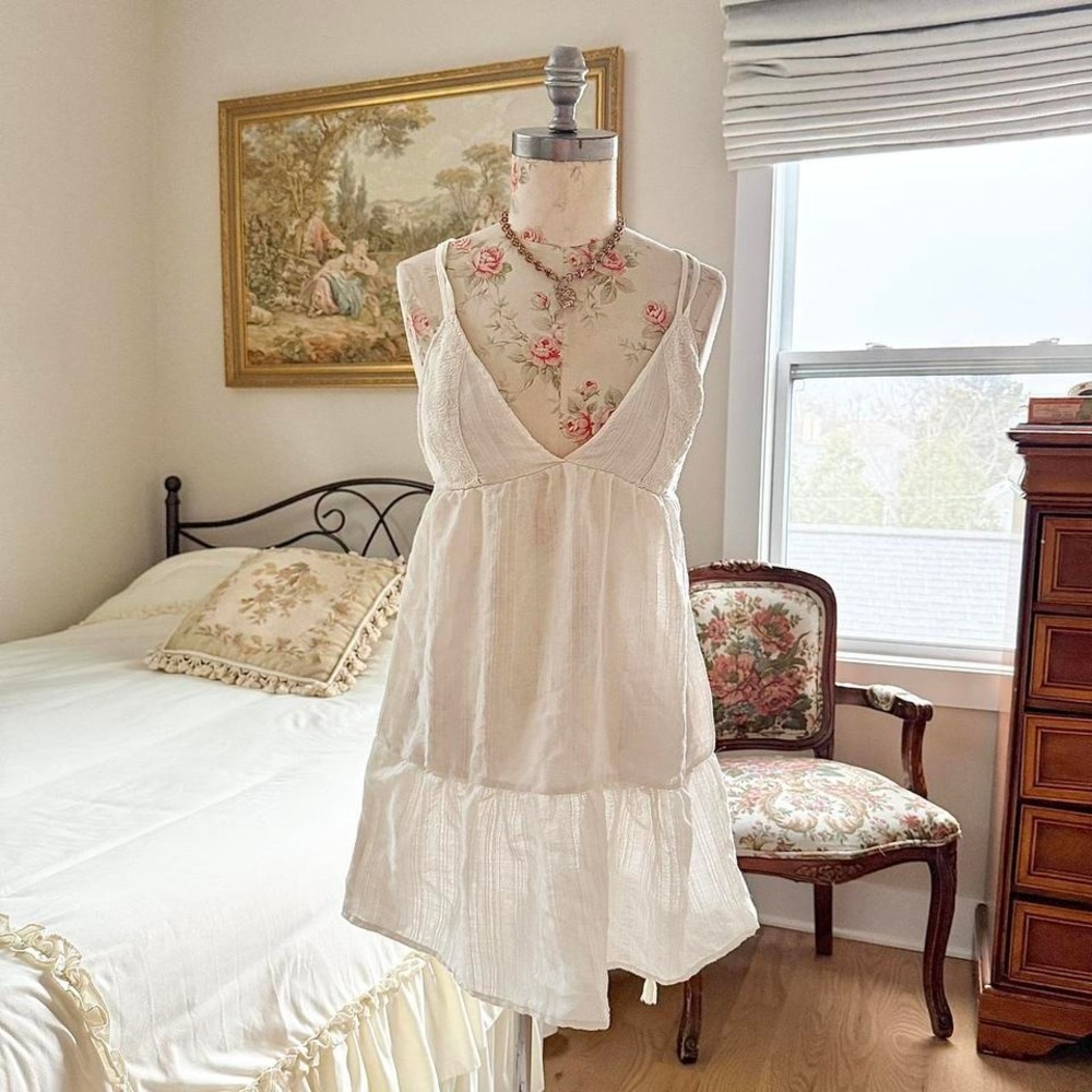 white mini babydoll dress  2000s xhilaration size‎ small